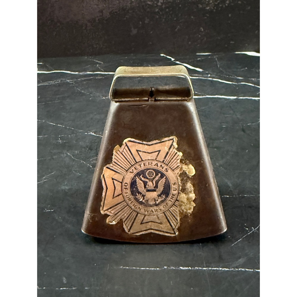 Vintage VFW Veterans of Foreign Wars Metal Cowbell Bell 3in X 2in